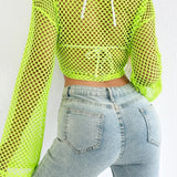 Crochet Bell Sleeve Crop Sweater