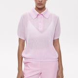 Hollow Out Polo Knit Sweater