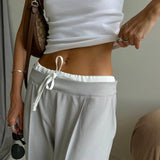 Tie Waist Two Piece Look Trousers Pants