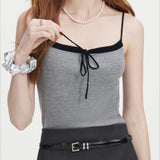 Knit Bow Cami Twinset Cardigan