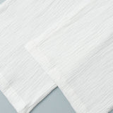 Solid Cotton Wrinkled Shirt Pants Two Piece Set