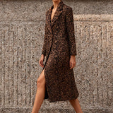 Leopard Print Trench Style Overcoat