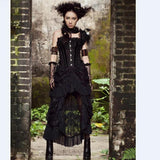 New Women Retro Victorian Lace Up SteamGothic Goth Long Ruffle Dress Skirt