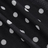 Polka Dot Ruched Lace Mesh Cami Maxi Dress