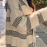 Colorblock Striped Hooded Sweater