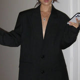 Wide Shoulder Office Blazer