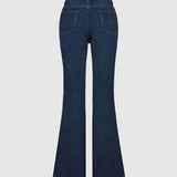 Stylish High-Waisted Patchwork Flared Jeans