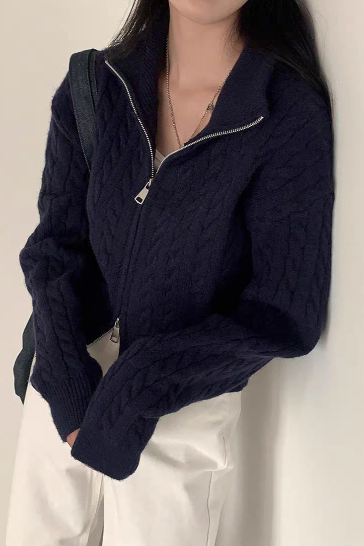 Collared Cable Knit Sweater