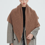 Solid Color Lace Knit Square Scarf