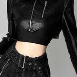 Vintage Matte Cropped Moto Jacket