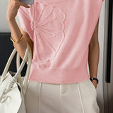Casual Short Sleeve Knit Sweater