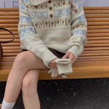 Loose Fit Fair Isle Knit Sweater