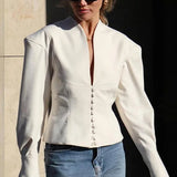 Waist-Fitted Long Sleeve Blazer