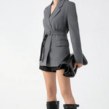 Belted Oversized Casual Blazer