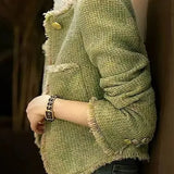 Elegant Long Sleeve Tweed Jacket