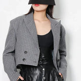 Striped Double Button Blazer