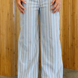 Striped Halter Cami Wide Leg Pants Two Piece Set