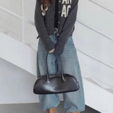 Loose Fit Letter Embroidery Sweater