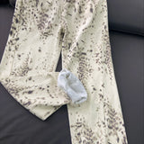 Retro Leopard Straight Baggy Jeans