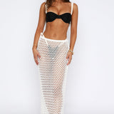I Might Be Wrong Crochet Maxi Skirt Off White