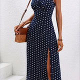 Spaghetti Strap Slit Floral Dress