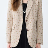 Printed Longline Casual Blazer