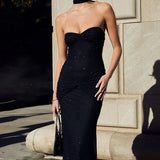 Strapless Backless Mermaid Maxi Dress
