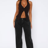 Beginning To Wonder Halter Top Chocolate