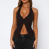 Beginning To Wonder Halter Top Chocolate