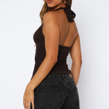 Beginning To Wonder Halter Top Chocolate