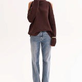 Off Shoulder Turtleneck Sweater