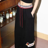Print Loose Straight Leg Sweat Pants