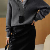 Half Zip Textured Knit Sweater