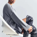 Casual Lace Knit Pullover Sweater