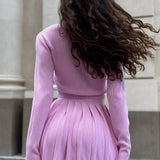 Sexy Knit Crop Top Two Piece Skirt Set