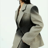 Irregular Collar Cotton Blazer