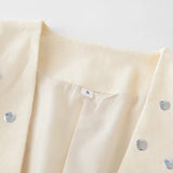 Rivet Detail Casual V-Neck Blazer