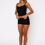 Let's Catch Up Booty Shorts Black