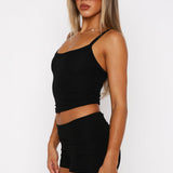 Let's Catch Up Booty Shorts Black