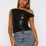 She's A Force PU Top Black