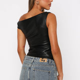 She's A Force PU Top Black