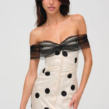 Sexy Off-Shoulder Mesh Bustier Mini Dress