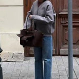Solid Color Buttoned Sweater