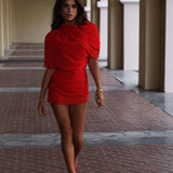 Kiri - Asymmetrical Pleated Mini Dress