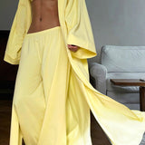 Casual Strapless Wide Leg Three Piece Set