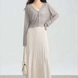 Tencel V-Neck Cropped Cardigan