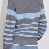 Color Block Striped Knit Sweater