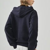 Slouchy V-Neck Hooded Sweater