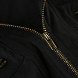 Casual Girdling Waist Black Jacket