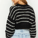 Striped Knit Pullover Sweater